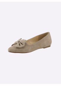 Ballerina Andrea Conti, Damen, Gr. 39, grau (taupe), Leder, Veloursleder, Schuhe Ballerina