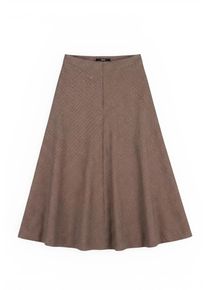 A-Linien-Rock Zero "A-Linien-Rock mit Muster", Damen, Gr. 44, beige (beige, braun), Einsatz: 98% Polyester PES. 2% Elasthan EL., R&ouml;cke A-Linien-Rock