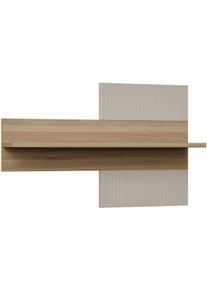 Wandregal FORTE "Wandboard, Lamellenoptik, warme Holznuancen", mauvella eiche, kaschmir beige, B:100cm H:63,4cm T:21,9cm, Holzwerkstoff, Regale, Wandregal, B/H/T 100/63,4/21,9 cm, einfache Montage