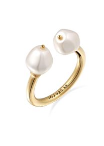 Perlenring Elli Premium "Ring mit Perlen von Swarovski(R) 925 Sterling Silber" Gr. 56, gold, Fingerringe, Damen, 56, Silber 925 (Sterlingsilber), Perlenring