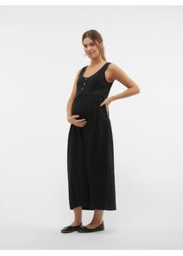 Tr&auml;gerkleid MAMALICIOUS "MLEVI LIA SL JRS ANKLE DRESS 2F NOOS", Damen, Gr. L, N-Gr, schwarz, Jersey, Obermaterial: 100% Baumwolle, unifarben, regular fit, Rundhals, Kleider Tr&auml;gerkleid, Sommerkleid