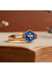Holzkern Spectral Ring Blue Mother-of-pearl and Gold