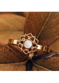 Holzkern Composition Ring White Mother-of-pearl and Gold