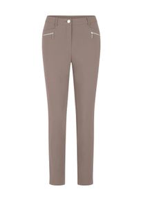 Stretch-Hose GOLDNER "Kurzgr&ouml;&szlig;e Lange Schlupfhose BELLA", Damen, Gr. 23, K-Gr, beige (taupe), Obermaterial: 64% Baumwolle CO. 34% Polyester PES. 2% Elasthan EL., Basic, Hosen Stretch-Hose, Rei&szlig;verschlusstaschen im VT R&uuml;ckteil Ges&auml;&szlig;taschen