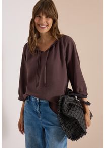 Carmenbluse Cecil, Damen, Gr. XL (44), braun (braun cacao), Web, Obermaterial: 86% Viskose, 14% Nylon, unifarben, h&uuml;ftbedeckend, Carmenausschnitt, Blusen Carmenbluse, Sommerbluse, Viskosemix, Carmenausschnitt