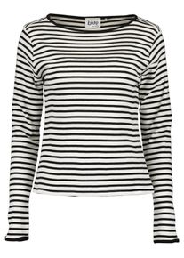 Langarmshirt Blue Seven "Langarmshirt mit U-Boot Ausschnitt", Damen, Gr. 38, schwarz-wei&szlig; (0101, sanftes wei&szlig;), 100% Baumwolle, normal, U-Boot-Ausschnitt, Shirts Langarmshirt