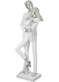 Skulptur Gilde "Skulptur Paar Gemeinsam wei&szlig;", wei&szlig;, B:14,5cm H:45,5cm T:12,5cm, Kunstharz, Dekofiguren, Skulptur, Paarskulptur Partnersymbol Liebespaar Deko romantisch Dekoration