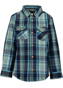 Flanellhemd Blue Seven, Jungen, Gr. 98, N-Gr, blau (nachtblau), Web, Obermaterial: 100% Baumwolle, kariert, Basic normal, Rundhals, Manschette, Hemden Flanellhemd, Baumwolle