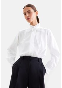 Klassische Bluse Seidensticker, Damen, Gr. L (40), wei&szlig;, 100% Baumwolle, gestreift, regular fit, Blusen Klassische Bluse, 1/1 Stehkragen Gestreift