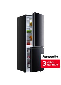 Hanseatic K&uuml;hl-/Gefrierkombination "HKGK14349B", Energieeffizienz: B, silber (schwarz edelstahl), Rechtsanschlag, wechselbar, K&uuml;hlschr&auml;nke, inkl. 3 Jahre Herstellergarantie, K&uuml;hl-/Gefrierkombination