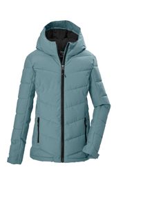 Steppjacke Killtec "KOW 220 GRLS QLTD JCKT", M&auml;dchen, Gr. 128, blau (mineralgr&uuml;n), Obermaterial: 100% Polyester. Futter: 100% Polyester. Wattierung: 100% Polyester, Jacken Steppjacke, mit Kinnschutz, windabweisend