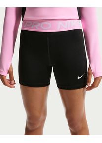 Shorts Nike "G NP DF 3IN SHORT", Kinder, Gr. XS (116/122), N-Gr, schwarz (schwarz, pink rise, wei&szlig;), Jersey, Obermaterial: 83% Polyester, 17% Elasthan, Hosen Shorts, schnell trocknendes Material, aus Jersey, mit elastischem Bund