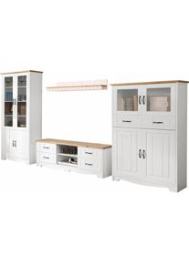 OTTO home, Wohnwand &raquo;Trinidad&laquo; Set, 4 Stk. tlg., wei&szlig;/honig,