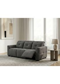 3-Sitzer OTTO HOME "CAARLA Cord, Sofa, 224 cm, man. oder elektr. Relaxfunktion (USB-A/C)", grau (anthrazit), B:224cm H:99cm T:102cm, 93% Polyester / 7% Nylon, Sofas, 3-Sitzer, mit USB-A und USB-C bei elektrischer Ausf&uuml;hrung, Kopfteilverstellung