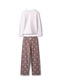 Schlafanzug "KNIT PJ SET", M&auml;dchen, Gr. 164/170, braun (rosa), Jersey, Obermaterial: 95% Baumwolle, 5% Elasthan, Calvin Klein Underwear, unifarben, Basic, Basic normal, Rundhals, eingesetzt abgesteppte Kante, Homewear-Sets Schlafanzug, Regular fit f&uuml;r Kinder