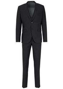 Anzug 3-teilig SteffenKlein "SteffenKlein Anzug", Herren, Gr. 50, N-Gr, schwarz, Obermaterial: 65% Polyester PES. 35% Viskose CV. Futter: 100% Polyester PES. 100% Polyester PES., uni, slim fit, Anz&uuml;ge Anzug 3-teilig