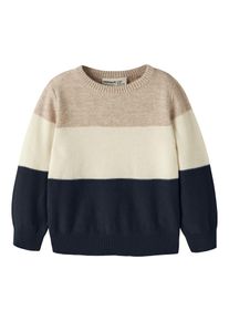 name it Drenge Pullover 'NMMVOHAN' creme / kit / m&oslash;rkebl&aring; St&oslash;rrelse 86