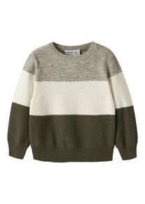 name it Drenge Pullover beige / gr&aring; / gr&oslash;n St&oslash;rrelse 104