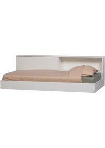 Stauraumbett Woood "Carter FSC-Kiefernholz mit integriertem Stauraum H67 x B207 x T118 cm", wei&szlig;, B:207cm H:67cm L:118cm, Betten, Stauraumbett, Matratzenma&szlig; 90x200 cm, Tragkraft 100 kg, Schutzlackierte Oberfl&auml;che