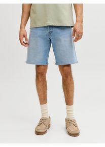 Jack & Jones Shorts JACK & JONES "JJIRICK JJORIGINAL SHORTS AT 999", Herren, Gr. XL, N-Gr, blau (blau denim pack:light blau), Web, Obermaterial: 64% Baumwolle, 34% Polyester, 2% Elasthan, unifarben, regular fit knielang, Hosen Shorts
