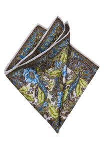 Big & Tall Sizes - ASCOT - Silk pocket square with paisley pattern - 0