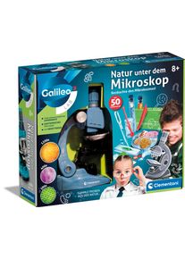 Experimentierkasten Clementoni "Galileo Lab, Natur unter dem Mikroskop", blau (wei&szlig;, neutral), Experimentierk&auml;sten, Kinder, Experimentierkasten, mit LED-Licht