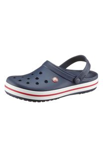 Clog Crocs "Crocband", Damen, Gr. 48, blau (marine, wei&szlig;, rot), Croslite&trade;, kontrastfarbene Details, Schuhe Clog, Sommerschuh, Gartenschuh, Poolslides, mit farbiger Laufsohle