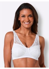 w&auml;schepur Damen BH ohne B&uuml;gel mit elastischer Spitze in wei&szlig; ,Gr&ouml;&szlig;e 100D, Witt, 86% Polyamid, 14% Elasthan