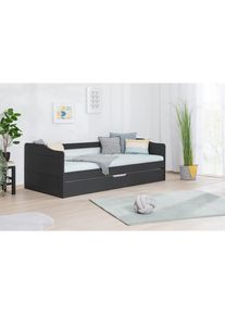 Ticaa Funktionsbett &raquo;Melinda, Daybett, Jugendbett, 2 Schlafpl&auml;tze, Schublade auf Rollen&laquo; 90x200cm, FSC -zertifizierte Kiefer, 2 Rollroste, Massivholz