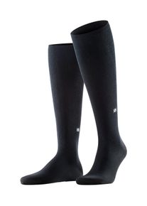 Kniestr&uuml;mpfe Burlington "Dublin", Herren, Gr. 40-46, schwarz, Baumwollmischung, unifarben, Socken Kniestr&uuml;mpfe, Einheitsgr&ouml;&szlig;e 40-46, unifarben, eingestricktes Logo