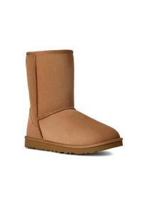 UGG Australia Winterboots UGG "UNISEX, Classic Short", Herren, Gr. 12 (45), braun (chestnut), Lammfell, Veloursleder, unifarben, Schuhe Winterboots, Stiefel, Schlupfboots mit modischen Ziern&auml;hten