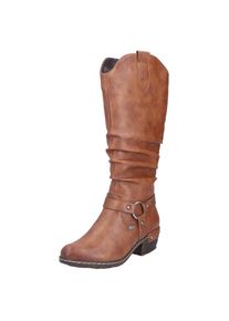 Rieker, Damen, Westernstiefel , Blockabsatz, Cowboystiefel mit wasserabweisender RiekerTEX-Membran, braun, 37, Stiefel im modischen Western-Style mit 