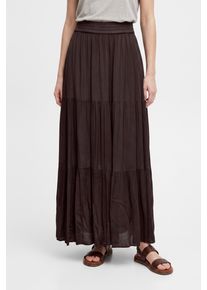 Maxirock Only "ONLMIKKA LIFE LONG SKIRT WVN NOOS", Damen, Gr. L (40), schwarz coffee, Web, Obermaterial: 100% Viskose, unifarben, wadenlang, R&ouml;cke Maxirock, Viskose