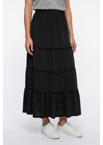 V&eacute;ro Moda Maxirock VERO MODA "VMJUNE HW ANKLE SKIRT JRS GA", Damen, Gr. XS (34), schwarz, Obermaterial: 82% Polyester, 14% Leinen, 4% Elasthan, unifarben, regular fit kn&ouml;chellang, R&ouml;cke Maxirock