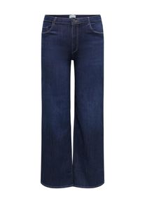 High-waist-Jeans Only CARMAKOMA "CARTHUNDER HW WIDE DNM PIM536 NOOS", Damen, Gr. 54, L&auml;nge 32, blau (dunkelblau denim), Denim/Jeans, Obermaterial: 53% Viskose, 29% Baumwolle, 17% Polyester, 1% Elasthan, unifarben, weit lang, Jeans High-waist-Jeans, Viskosemischung, High Waist