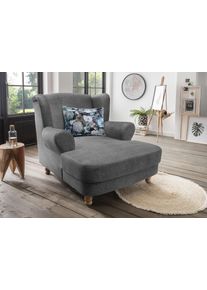 Loveseat Home Affaire "Tassilo Big Mega Ohrensessel, viel Platz und bequem, Breite 121cm", schwarz (asche), B:121cm H:107cm T:147cm, 100% Polyester, Sessel, Loveseat
