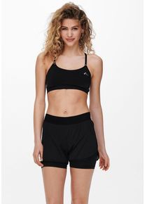 Sport-Bustier Only Play "ONPLEA SEAM SPORTS BRA", Damen, Gr. M, N-Gr, schwarz, Jersey, Obermaterial: 92% Polyamid, 8% Elasthan, unifarben, BHs Sport-Bustier, mit Logodruck, aus Polyamid und Elasthan, in Jersey-Qualit&auml;t