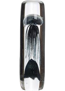 Skulptur Gilde "Dekoobjekt Qualle transparent", schwarz (klar, schwarz), B:10cm H:30cm T:10cm, Glas, Dekofiguren, Skulptur, Meeresdeko Meerestier maritim Glasdekofigur Tischdekoration
