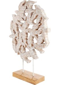 Skulptur Gilde "Standrelief rund Gull naturfarben", beige (naturfarben), B:40cm H:56cm T:10cm, Mangoholz, Dekofiguren, Skulptur, Maritim K&uuml;ste Strand Meer M&ouml;we Nordsee Ostsee
