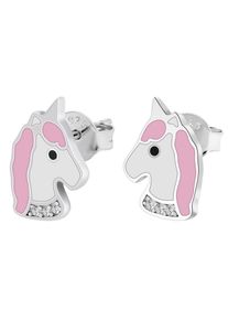 Adelia&acute;s Adelia ́s, Damen, Paar Ohrstecker &raquo;Kinder Ohrringe &iquest; Ohrstecker Einhorn aus 925 Silber mit Emaille&laquo;, silber, 0, Ohrring Verschluss : Steckverschluss