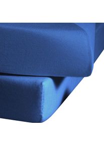 Betttuch Fleuresse "Colours", blau (meeresblau), B:220cm L:260cm, Mako-Satin, Obermaterial: 100% Baumwolle, Bettlaken, Betttuch, offenes Bettlaken