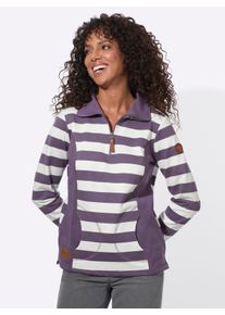 Damen Sweatshirt in weich angerauter Qualit&auml;t in feige-ecru ,Gr&ouml;&szlig;e 40, WITT, 50% Baumwolle, 50% Polyester