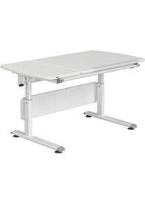 Kinderschreibtisch Paidi "DIEGO CURVED GT, Sch&uuml;lerschreibtisch, ergonomisch, mitwachsend", wei&szlig; (kreidewei&szlig;, wei&szlig;, wei&szlig;, kreidewei&szlig;), B:130cm H:79cm T:70cm, Tische, Kinderschreibtisch, stufenlos h&ouml;henverstellbar, geteilte Tischplatte neigbar