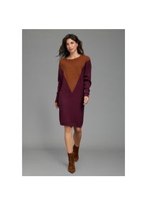 Laura Scott, Damen, Strickkleid zweifarbig, aus weicher Baumwollmisch-Qualit&auml;t, bordeaux-braun, 44 - N-Gr, Strickkleid im l&auml;ssigen Mini-Schnitt f&uuml;r 