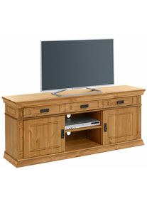 TV-Board OTTO HOME "Vinales, Sideboard, Kommode, 3 Schubk&auml;sten, 4 F&auml;cher", beige (natur), B:158cm H:65cm T:39cm, Massivholz, Sideboards, TV-Board, Messinggriffe im Jugendstil, Zierleiste und eleganter Sockel