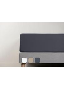 EMMA Drap housse 100% Coton 180x200 - Gris Fonc&eacute;