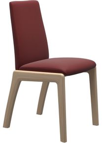 Polsterstuhl stressless "Laurel", rot (cherry paloma, eiche natur), B:57cm H:92cm T:59cm, Leder PALOMA: PALOMA ist ein durchgef&auml;rbtes Semianilin-M&ouml;belleder mit nat&uuml;rlicher Narbung., St&uuml;hle, Polsterstuhl, Low Back, Gr&ouml;&szlig;e M, mit abgerundeten Beinen in Eiche natur