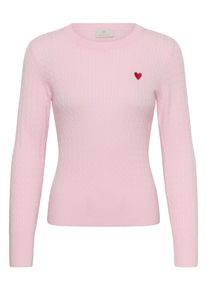 Strickpullover KAFFE "Damen Strickpullover KAliddy", Damen, Gr. S, rosa (ballerina, rot heart), Obermaterial: 50% Viskose CV. 28% Polyester PES. 22% Polyamid PA., Pullover Strickpullover