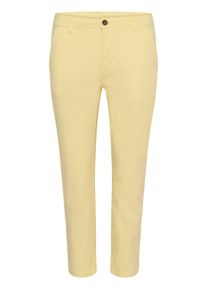 Stoffhose CULTURE "Damen Freizeithose CUBRITA", Damen, Gr. 34, N-Gr, gelb (lemon meringue), Obermaterial: 98% Baumwolle CO. 2% Elasthan EL., Hosen Stoffhose