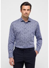Langarmhemd ETERNA "MODERN FIT", Herren, Gr. 42, Normalgr&ouml;&szlig;en, blau (navy), Twill, 100% Baumwolle, tailliert, Manschette, Hemden Langarmhemd, NON IRON (b&uuml;gelfrei)